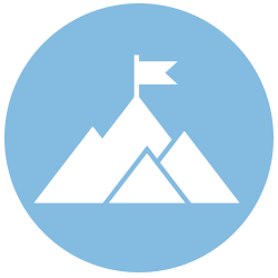 Mountain with flag on top icon